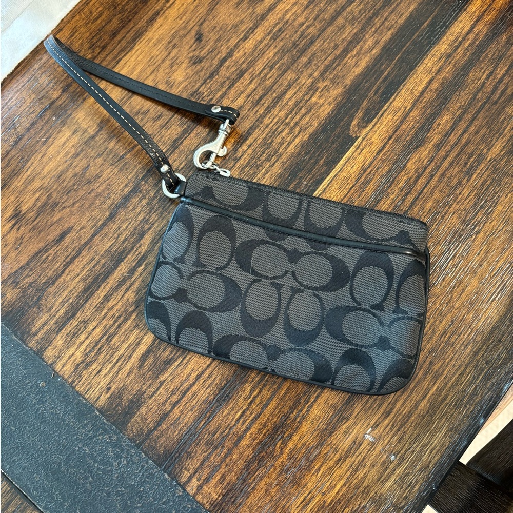 Coach Black and Gray Wristlet